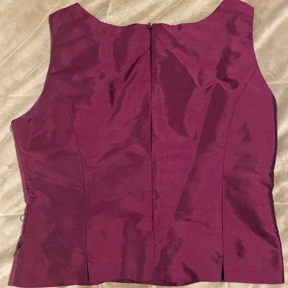 Gorgeous Burgundy Silk Shantung Beaded Tank - Size 4 - Brand NWOT but never worn - Picture 2 of 6